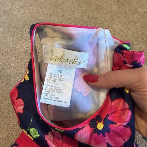 Cinderella Girls Dress 10 Spring Summer Sleeveless Tie Back Zipper Tulle Pretty - Picture 9 of 11